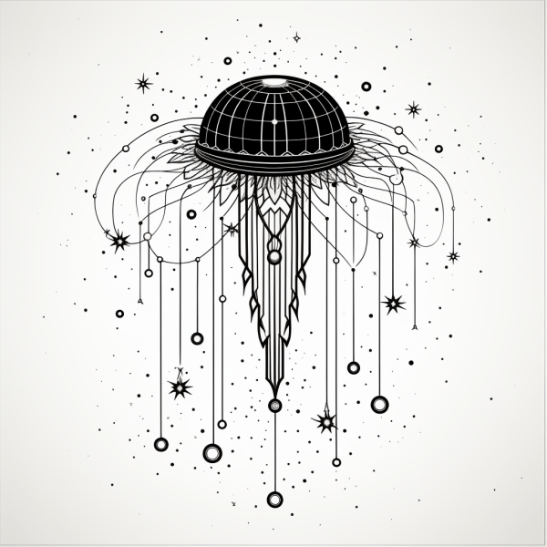 The Cosmic Explorer Jellyfish Geometric Tattoo
