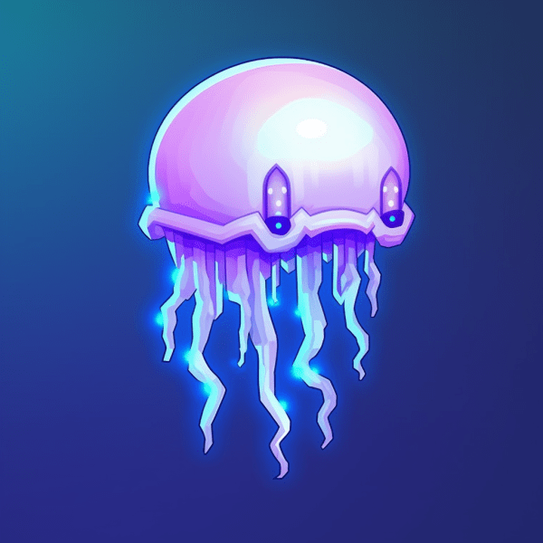The Ghostly Digital Jellyfish Pixel Tattoo